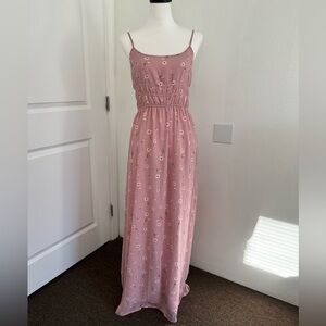Forever 21 Pink Floral Maxi Dress- Size Medium